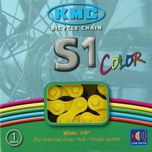 Cadena KMC BMX S1 112 Pasos Color amarillo