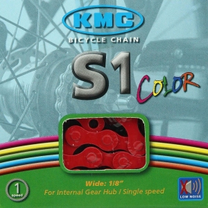 Cadena KMC BMX S1 112 Pasos Color rojo
